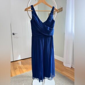 J. Crew Royal Blue Sleeveless V-Neck Formal Dress